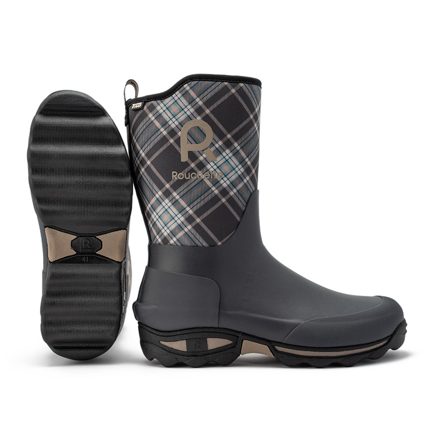 CLEAN GARDEN PLAID GRIJS HALF BOOT